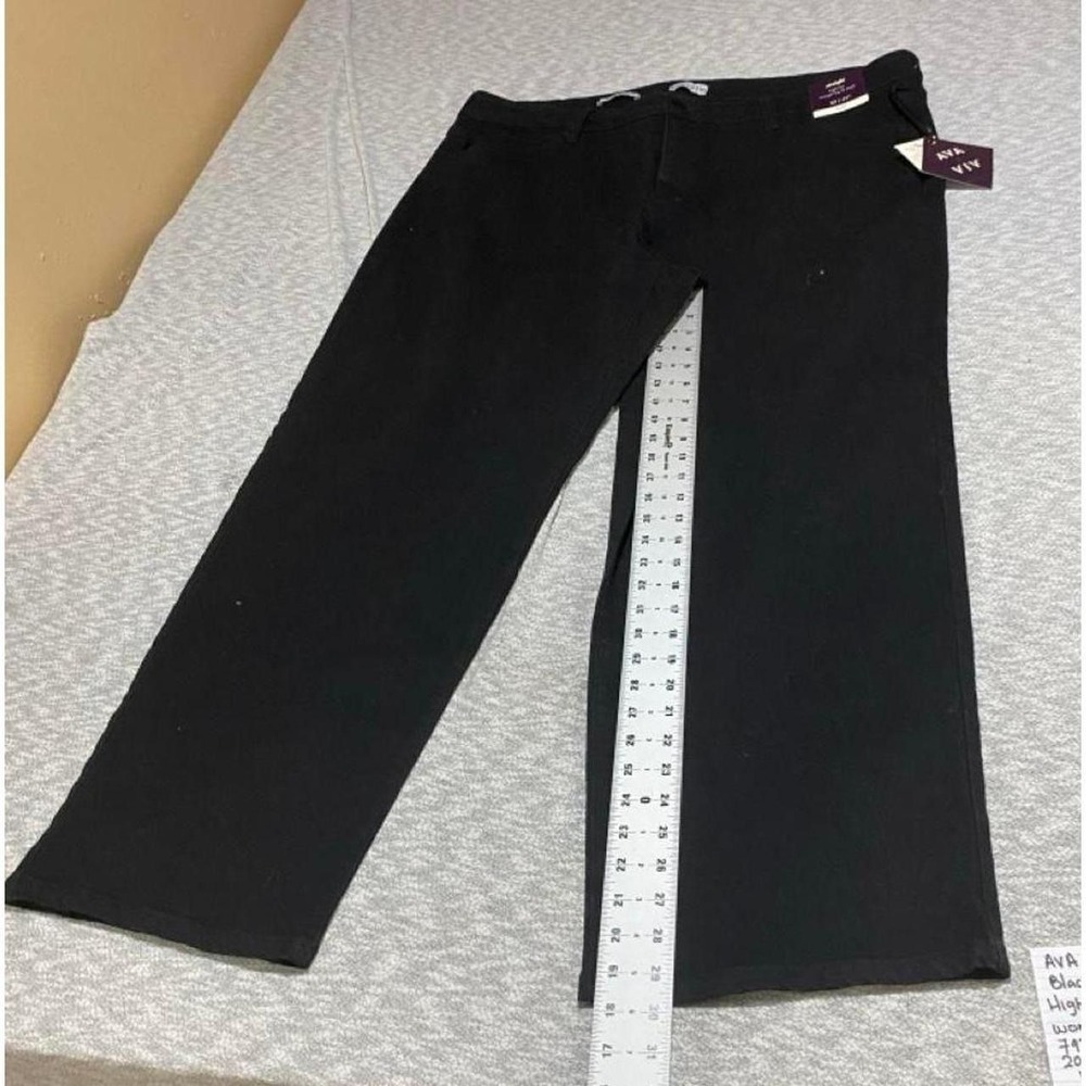 Ava & Viv Black denim jeans high rise straight  NWT women 22. SKU-B694